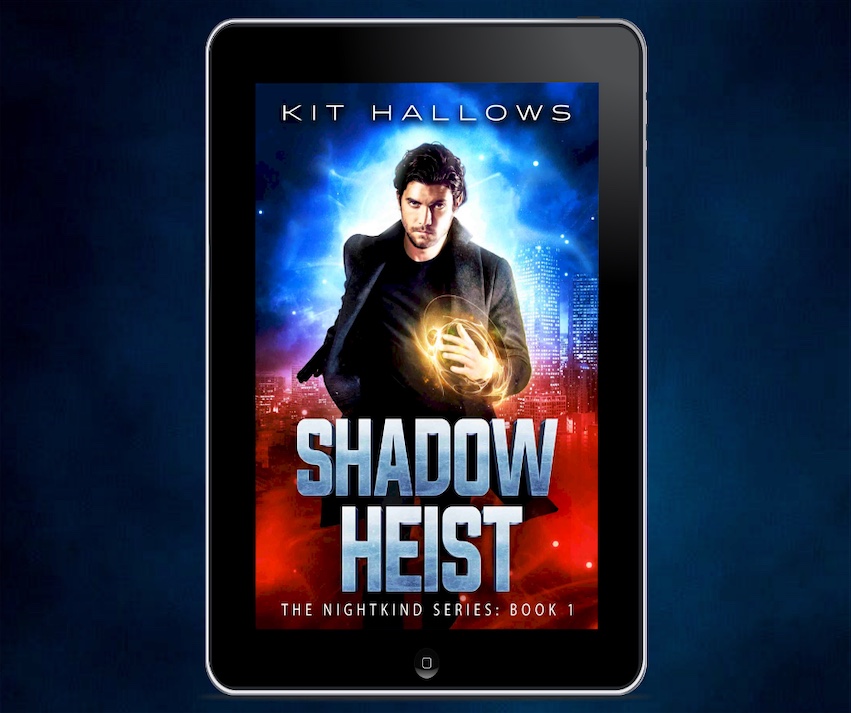 The book cover for Shadow Heist the new Urban Fantasy Novel from Kit Hallows